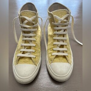 Converse Chuck Taylor All Star Hi Top Yellow Terry Cloth Sneakers Women’s Sz 9